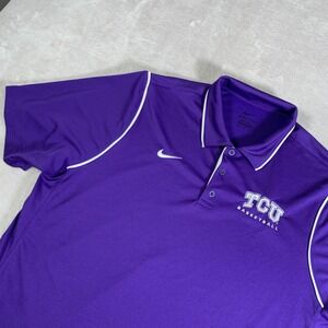 TCU Horned Frogs Shirt Mens Extra Large Purple NCAA Basketball Nike Dri Fit Polo